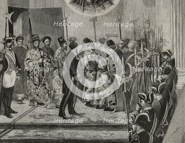 Embassy of the King of Annam to King Alfonso XII, Madrid, Spain, May 12, 1878.  Creator: Andrés Ovejero.