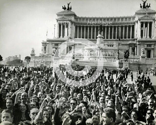 Piazza Venezia, Rome, April 1945: The liberation of Italy, 1945. Creator: Unknown photographer.