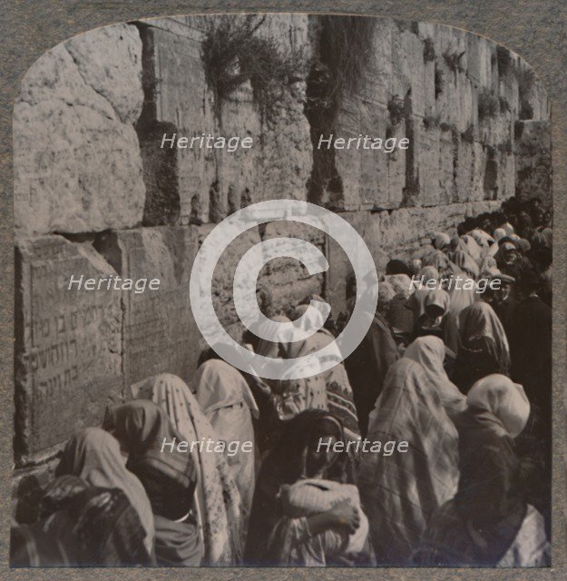 'The Wailing Place of the Jews, Jerusalem', c1900. Artist: Unknown.