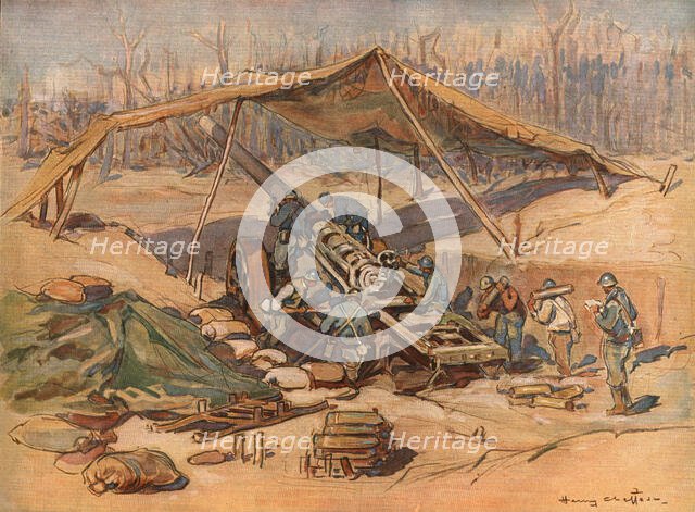 'Autour de la Bataille; Canon de 138,6 de la marine', 1918. Creator: Unknown.