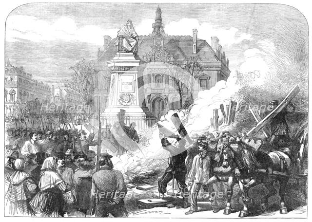 The Civil War in Paris: burning the guillotine on the Place Voltaire, 1871. Creator: Unknown.