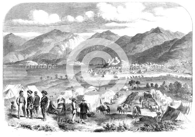 Camp of the Sikh Cavalry at Cowloong opposite Hong-Kong: Probyn's Horse and Fane's Horse..., 1860. Creator: Unknown.