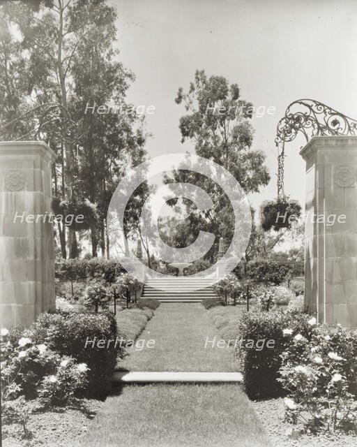 "Arcady," George Owen Knapp house, Sycamore Canyon Road, Montecito, California, 1917. Creator: Frances Benjamin Johnston.