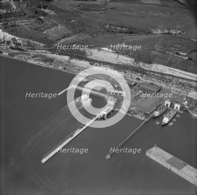 Hovercraft coming into port at the Eastern Docks, Dover, Kent, 1969. Artist: Aerofilms.