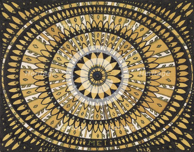 The month of May: rosette with stylized leaves, 1918. Creator: Julie de Graag.