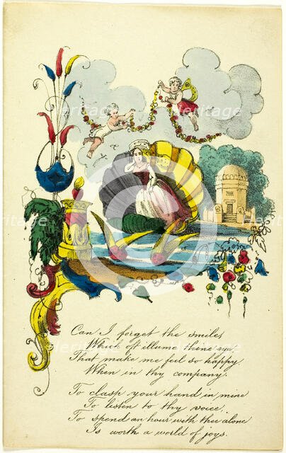 Can I Forget the Smiles (valentine), c. 1840. Creator: Unknown.