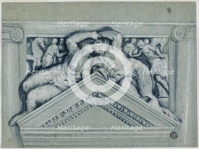 Overdoor with Satyr and Satyress, 17th century. Creator: Paolo Veronese.