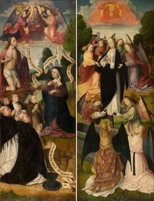 Stairway to Heaven and Calvary, 1490. Creator: Master of the Amsterdam Death of the Virgin.