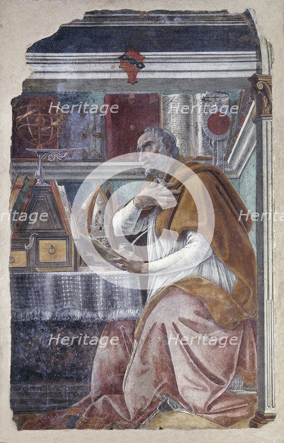 Saint Augustine in His Study. Artist: Botticelli, Sandro (1445-1510)