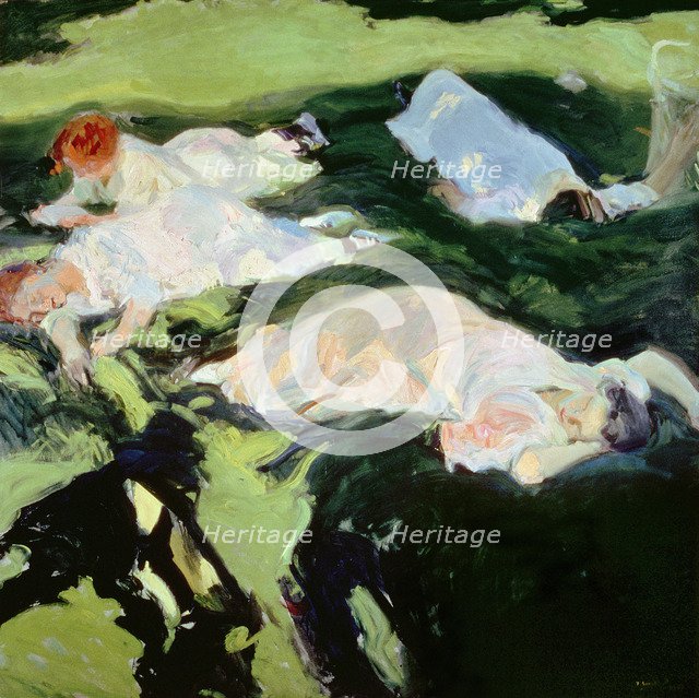  'The Siesta', oil, 1912, by Joaquin Sorolla.