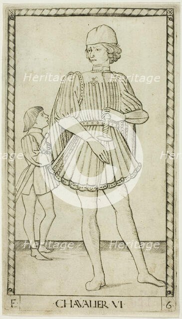 The Knight, plate six from The Ranks and Conditions of Men, c.1465. Creator: Unknown.