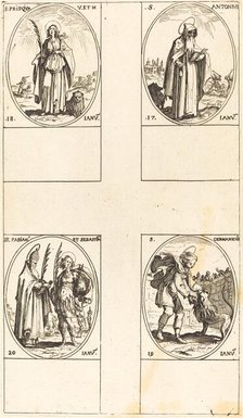 St. Anthony; St. Prisca; St. Germanicus; Sts. Fabian and Sebastian. Creator: Jacques Callot.