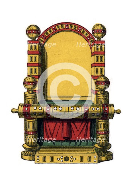 Throne of state, 9th century, (1843).Artist: Henry Shaw
