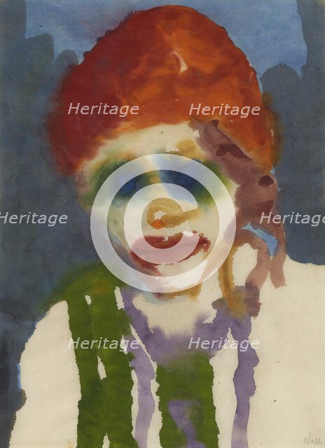 Woman with red headgear. Creator: Nolde, Emil (1867-1956).