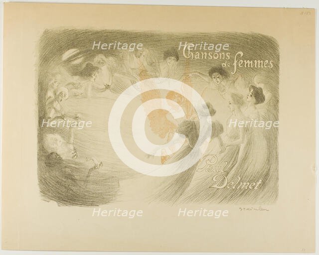 Chansons de femmes, cover for a book by Paul Delmet, 1897. Creator: Theophile Alexandre Steinlen.