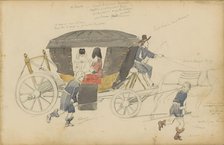Two women in a carriage, 1852. Creator: Cornelis Springer.