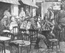 'La saison a Salonique juillet 1916. Journees d'attente a Salonique la terrasse d'un café', 1916.  Creator: Vladimir Betzitch.