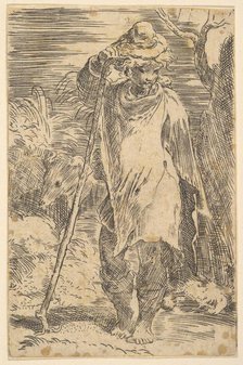 Standing Shepherd, early 16th century. Creator: Attributed to Parmigianino (Girolamo Francesco Maria Mazzola) (Italian, Parma 1503-1540 Casalmaggiore).