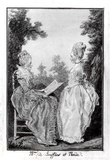 Madame la Comtesse de Boufflers and Thérèse, mid-1760s. Creator: Louis de Carmontelle.