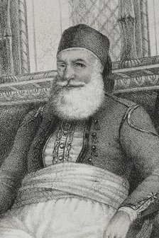 Muhammad Ali, (1769-1849), Pasha of Egypt from 1805 to 1848, 1852. Detail. Creator: Julio Donón.