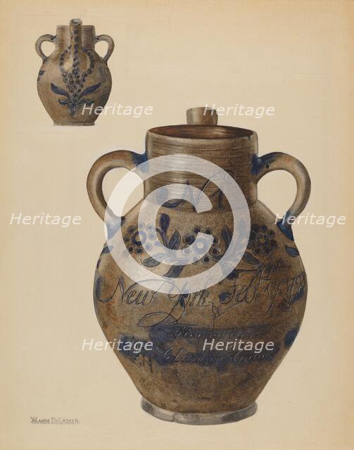 Water Jug, 1935/1942. Creator: Yolande Delasser.