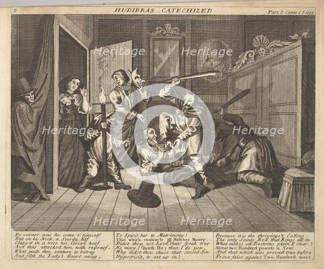 Hudibras Catechized (Plate 9: Illustrations to Samuel Butler's Hudibras), 1725-30 (?). Creator: Unknown.