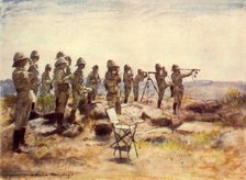 'Lord Roberts and Staff Watching the Battle of Osfontein', 1900, (1901). Creator: Mortimer L Menpes.