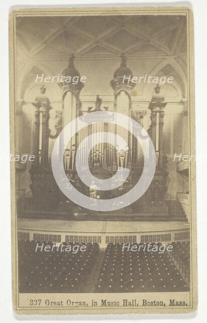 Great Organ, in Music Hall, Boston, Mass, ca.1900s. Creator: Bierstadt Brothers.