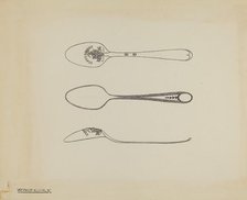 Silver Teaspoon, c. 1938. Creator: Kalamian Walton.