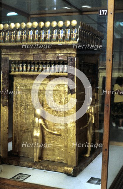 Golden shrine of the Egyptian pharoah Tutankhamun, c1325 BC. Artist: Unknown