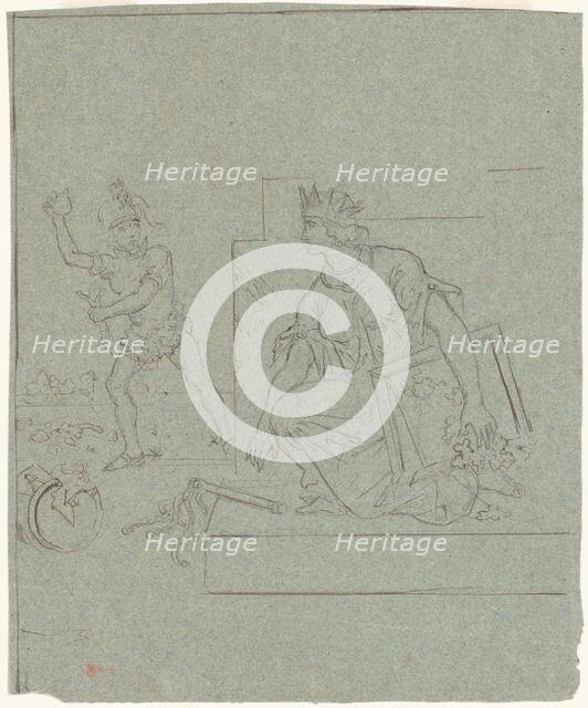 Political Cartoon of the American Civil War, c. 1860s. Creator: Emanuel Gottlieb Leutze.
