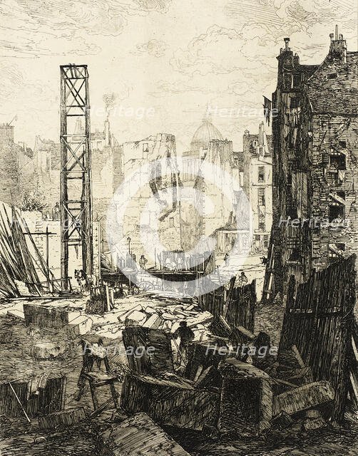 Percement du Boulevard St.-Germain, 1863. Creator: Maxime Lalanne.