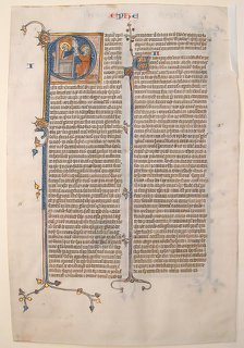 Manuscript Leaf with the Opening of the Epistle of Saint Paul to the Ephesians, from a Bible, ca. 13 Creator: Unknown.