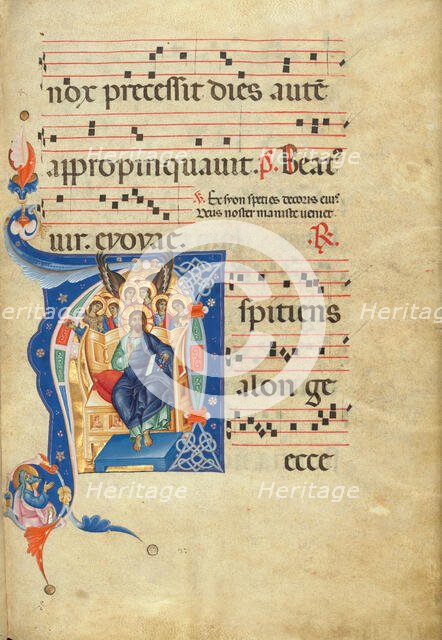 Initial A: Christ in Majesty; Antiphonal, late 13th century. Creator: Master of Gerona.