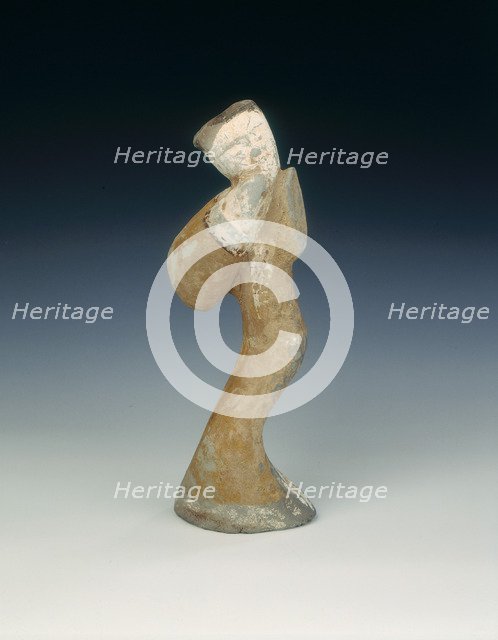 Painted pottery dancing figure, Han dynasty, China, 206 BC-220 AD. Artist: Unknown