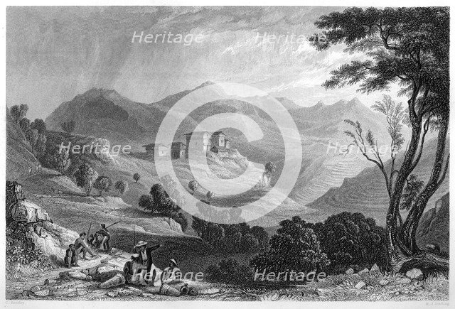 The village of Naree, India, c1860.Artist: MJ Starling