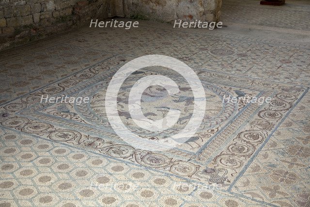 The hunting mosaic, Fountain House, Conimbriga, Portugal, 2009. Artist: Samuel Magal