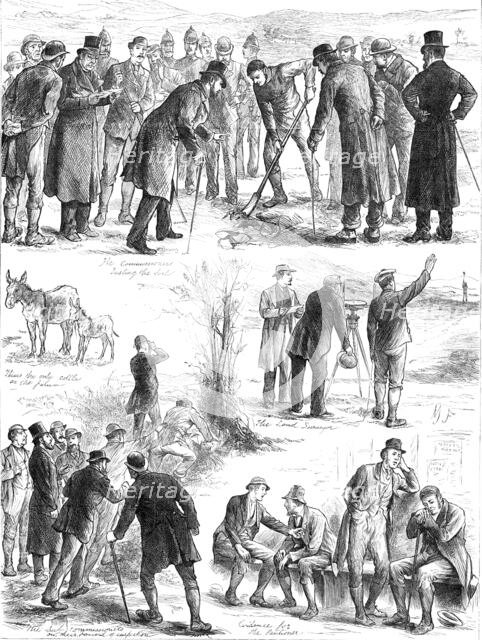 Working of the Land Court in Ireland: Sub-Commissioners examining a farm, 1881. Creator: Unknown.