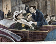 Attack against Maura in Barcelona' Antonio Maura (1853-1925), Spanish statesman, he was several t…