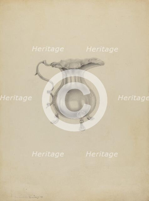 Silver Pitcher, 1937. Creator: Dorothy Dwin.