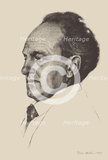 Portrait of the dramatist and novelist Gerhart Hauptmann (1862-1946), 1909. Creator: Orlik, Emil (1870-1932).