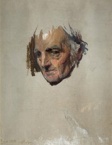 Head Of An Old Man, 1871. Creator: Francis Montague Holl.