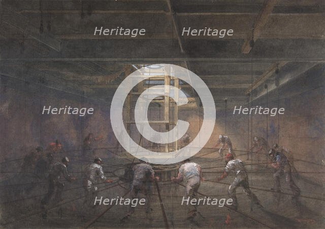 View of the Interior of One of the Tanks on Board the Great Eastern, 1865-66. Creator: Robert Charles Dudley.