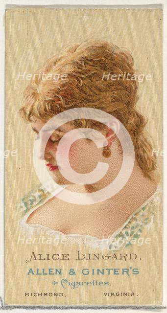 Alice Lingard, from World's Beauties, Series 2 (N27) for Allen & Ginter Cigarettes, 1888., 1888. Creator: Allen & Ginter.