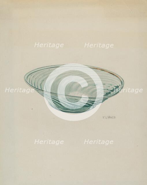 Flat Glass Bowl, c. 1940. Creator: V. L. Vance.