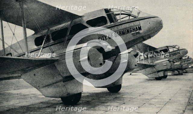 De Havilland DH89 aircraft used on some of the Railway Air Service routes, c1934 (c1937). Artist: Unknown.