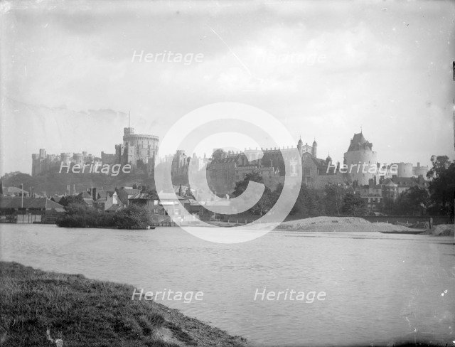 Windsor Castle from Brocas Meadow, Windsor, Berkshire, c1860-c1922. Artist: Henry Taunt