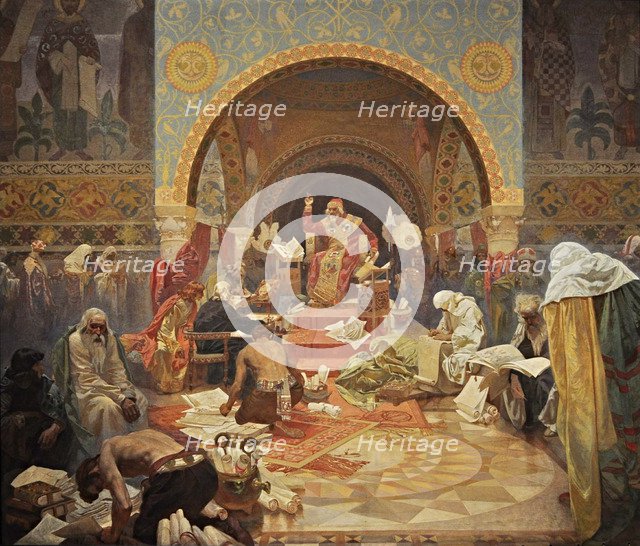 The Bulgarian Tsar Simeon (The cycle The Slav Epic). Artist: Mucha, Alfons Marie (1860-1939)