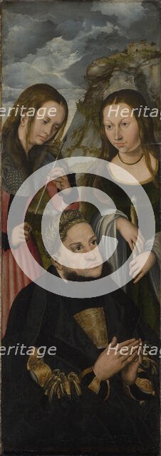 The Elector Frederick III the Wise of Saxony (1463-1525) with the Saints Ursula and..., c1510-1512. Creator: Cranach, Lucas, the Elder (1472-1553).