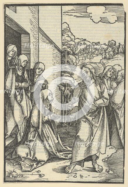 Christ Taking Leave of His Mother, from Speculum passionis domini nostri Ihesu Christi, 1507., 1507. Creator: Hans Schäufelein the Elder.